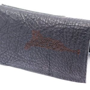 Black panther leather wallet and cell phone holster